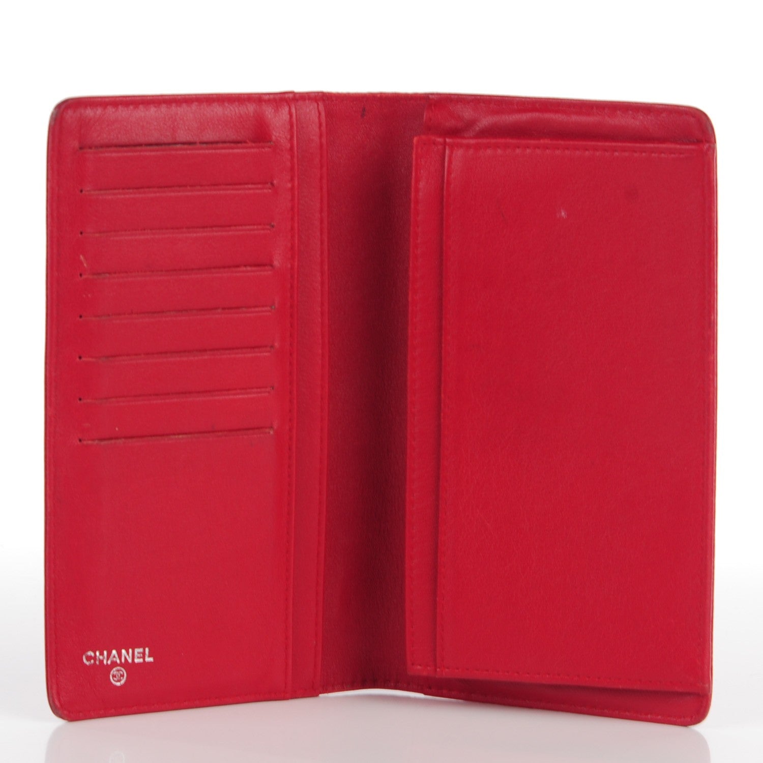Chanel Caviar Timeless CC Yen Wallet Red 5 of 8