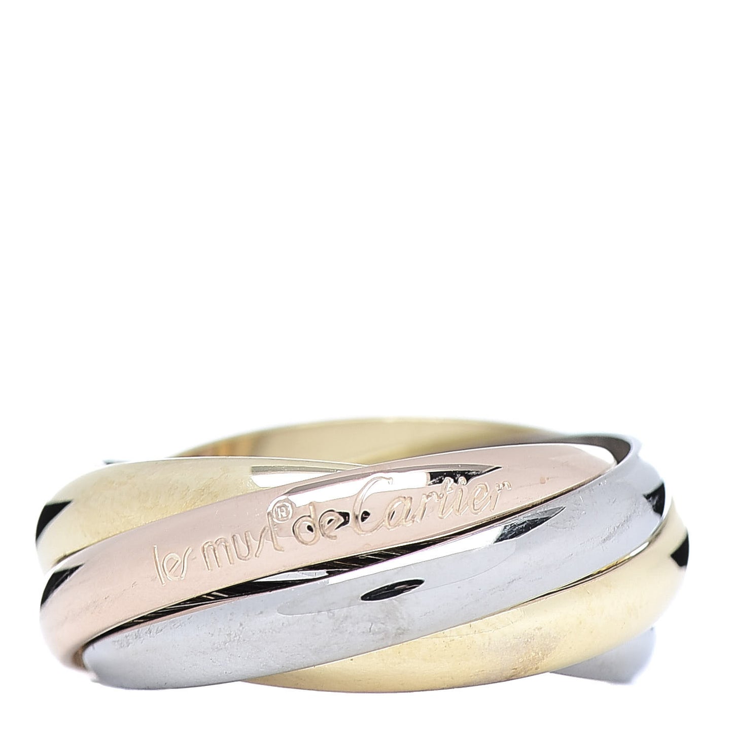 18K Pink Yellow White Gold Les Must De Trinity Five Band Ring 51 5.75
