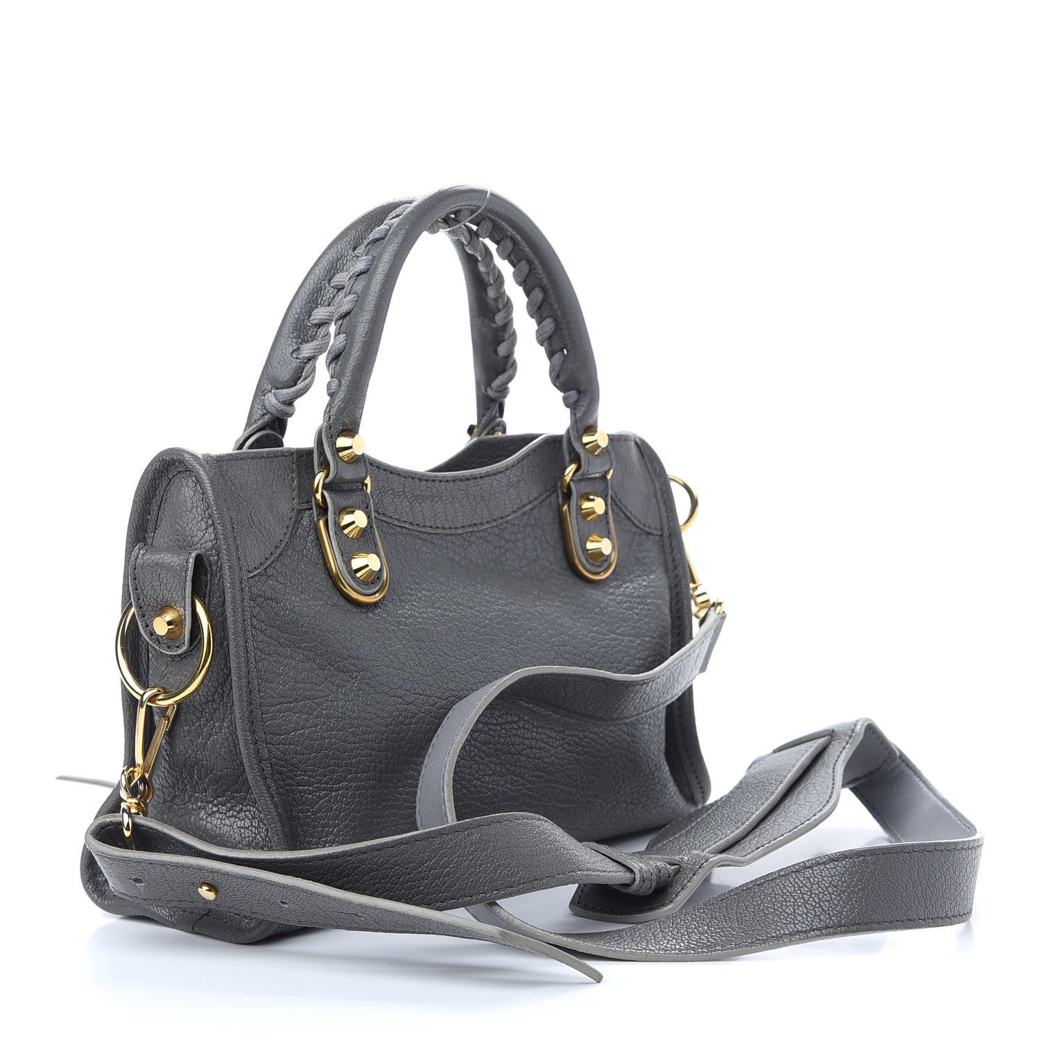 Balenciaga Chevre Gold Metallic Edge Hardware Mini City Gris Acier 3 of 10