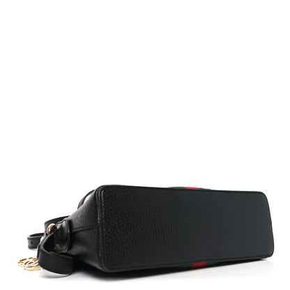 Gucci Calfskin GG Web Small Ophidia Dome Shoulder Bag Black 4 of 10