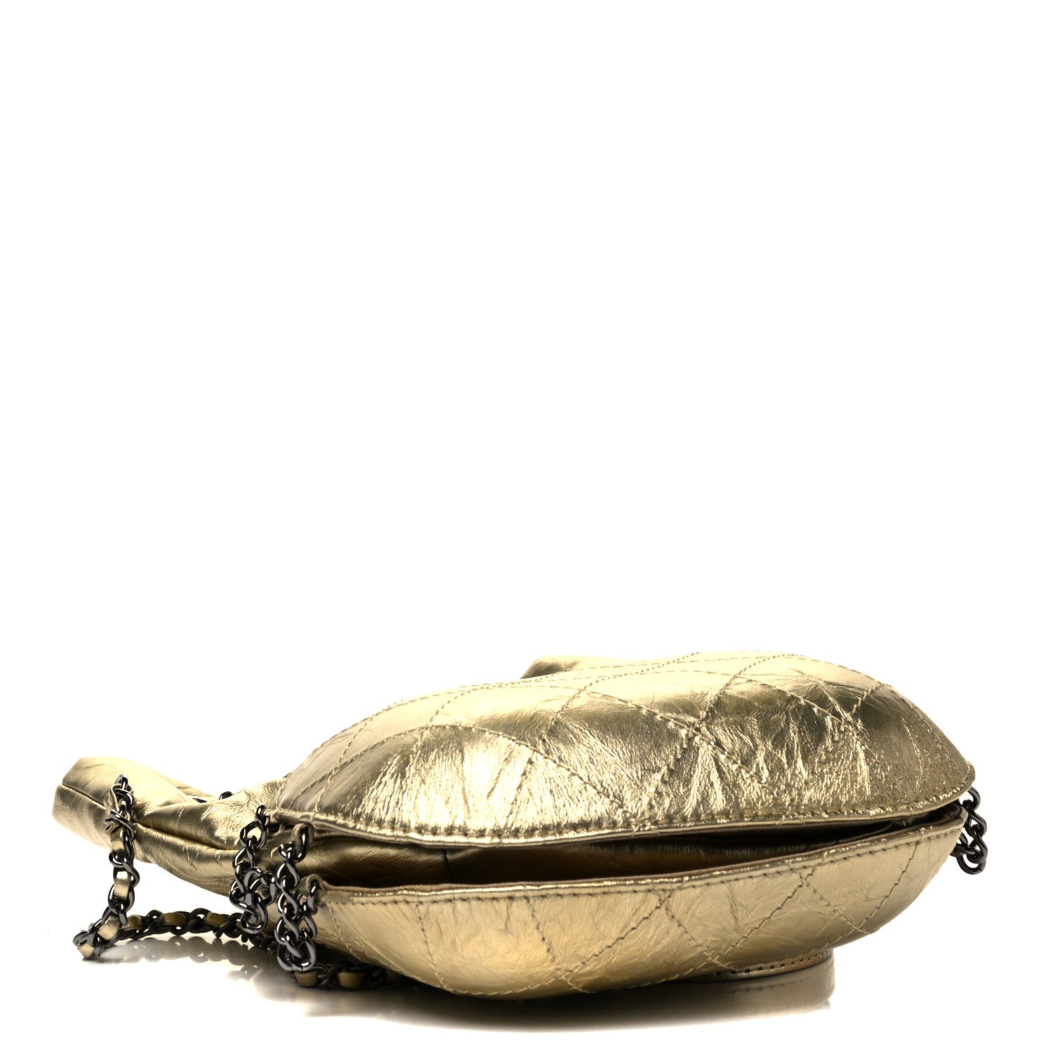 Chanel Metallic Aged Calfskin Quilted Small Gabrielle Bucket Gold 3 of 8