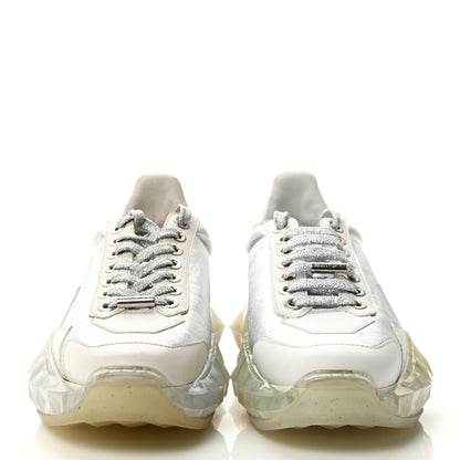 Jimmy Choo Metallic Calfskin Womens Diamond F Low Top Sneaker 39 White Silver 2 of 11