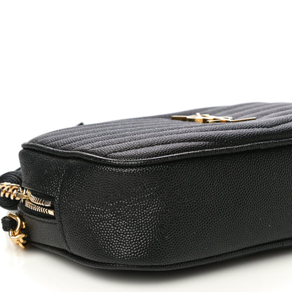 Saint Laurent Grain De Poudre Matelasse Monogram Mini Lou Camera Bag Black 9 of 11