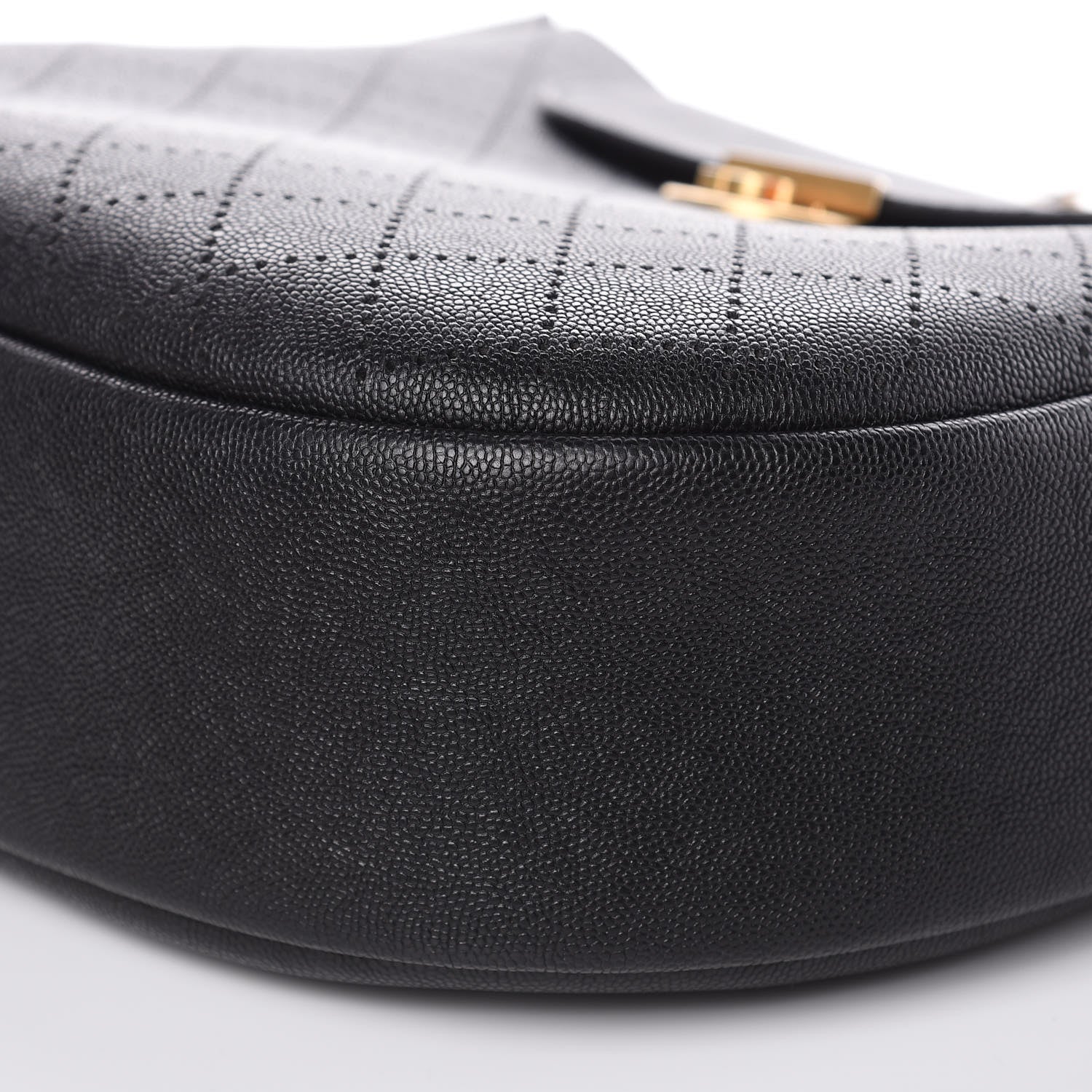 Chanel Grained Calfskin Perforated Small Flap Hobo Black 9 of 10