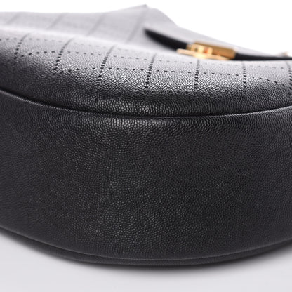 Chanel Grained Calfskin Perforated Small Flap Hobo Black 9 of 10