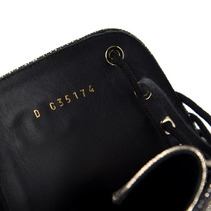 Chanel Laminated Calfskin CC Lace Up Short Boots 35.5 Gold Silver 10 of 10