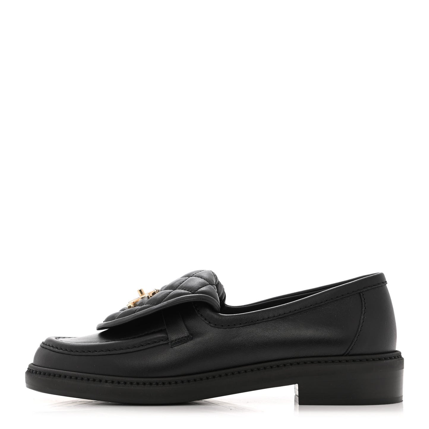 Lambskin Quilted CC Turnlock Loafers 37 Black
