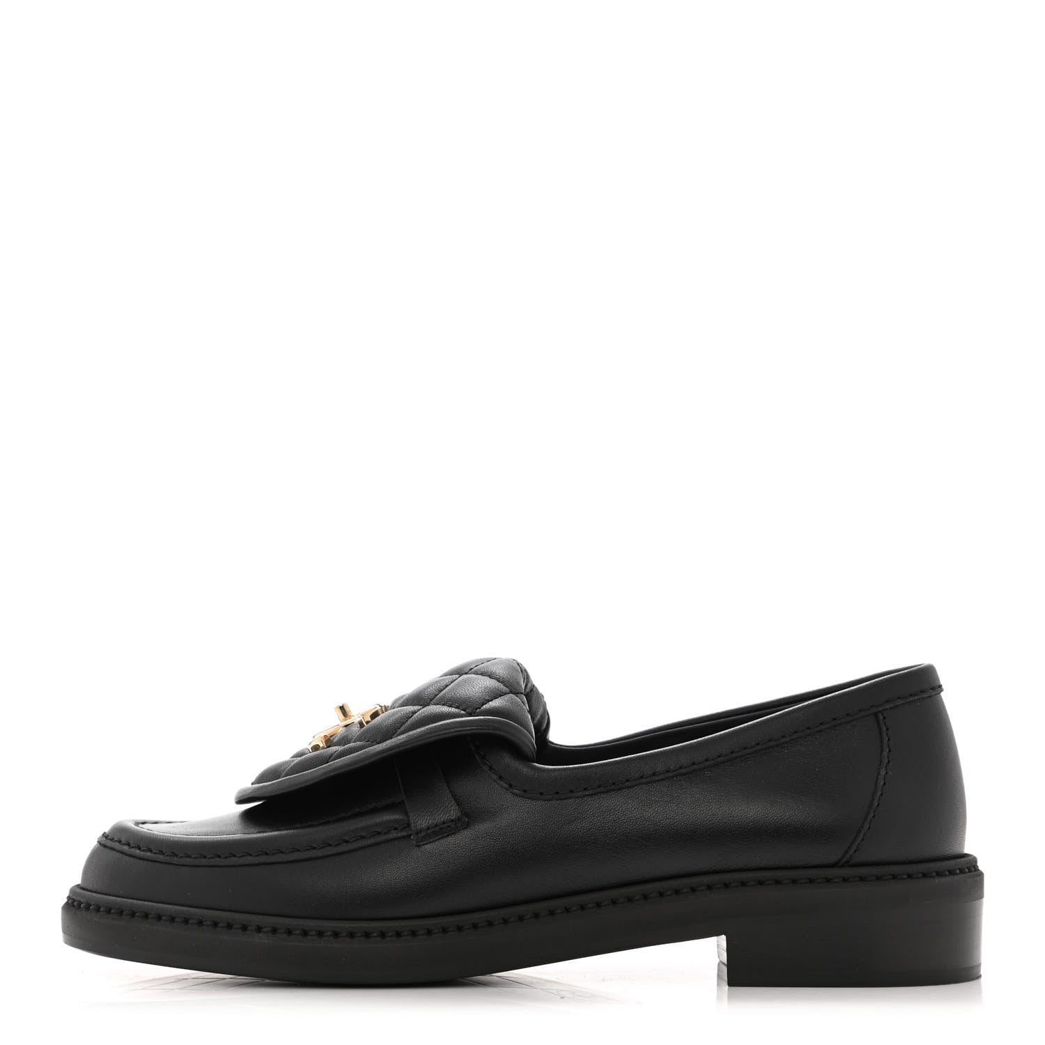 Chanel Lambskin Quilted CC Turnlock Loafers 37 Black 1 of 9