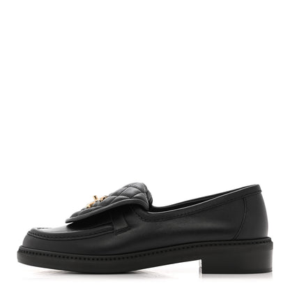 Chanel Lambskin Quilted CC Turnlock Loafers 37 Black 1 of 9