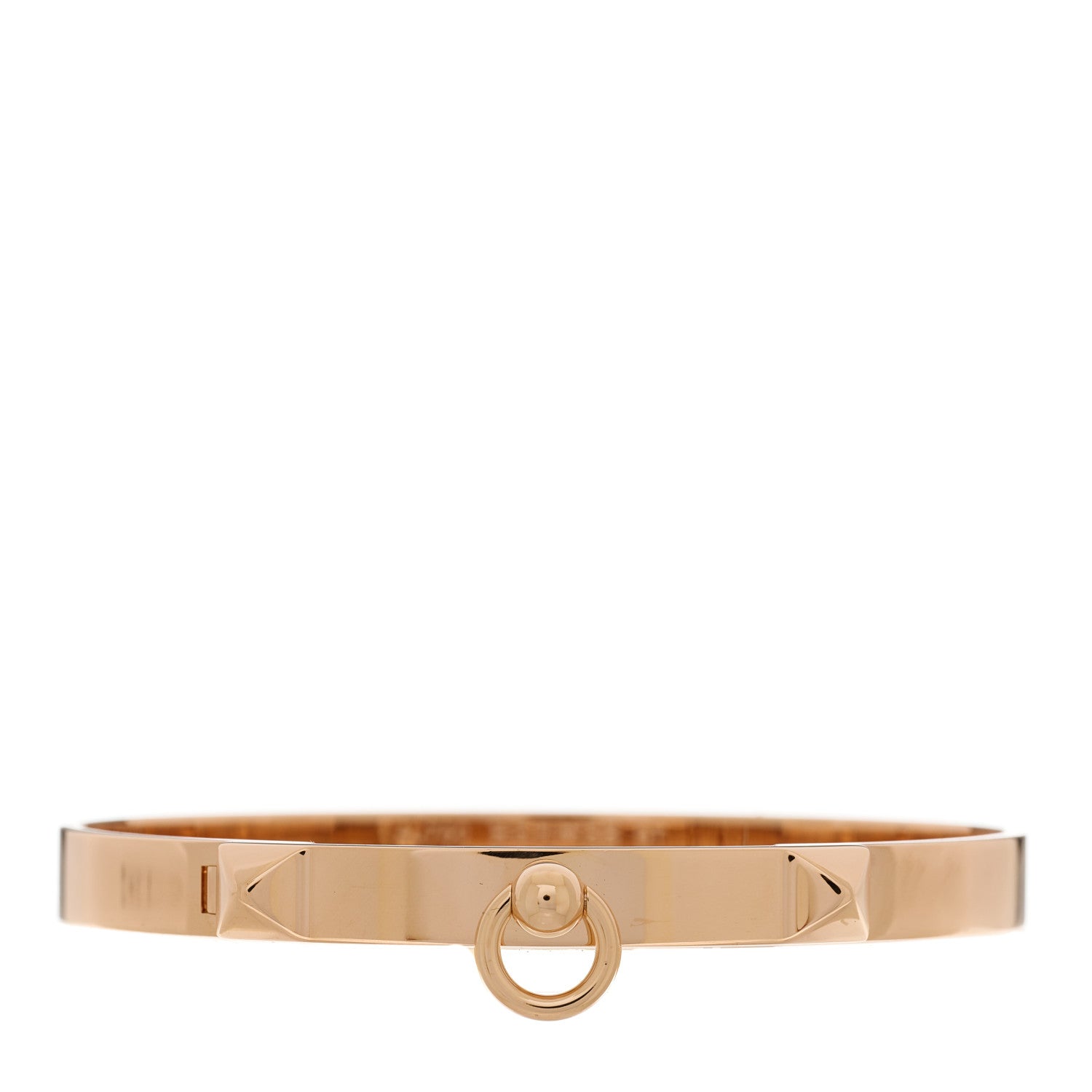 Hermes 18K Rose Gold PM Collier De Chien Bracelet ST 1 of 4