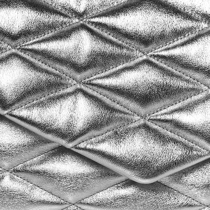 Saint Laurent Metallic Lambskin Quilted Sade Puffer Envelope Clutch Argento 8 of 12