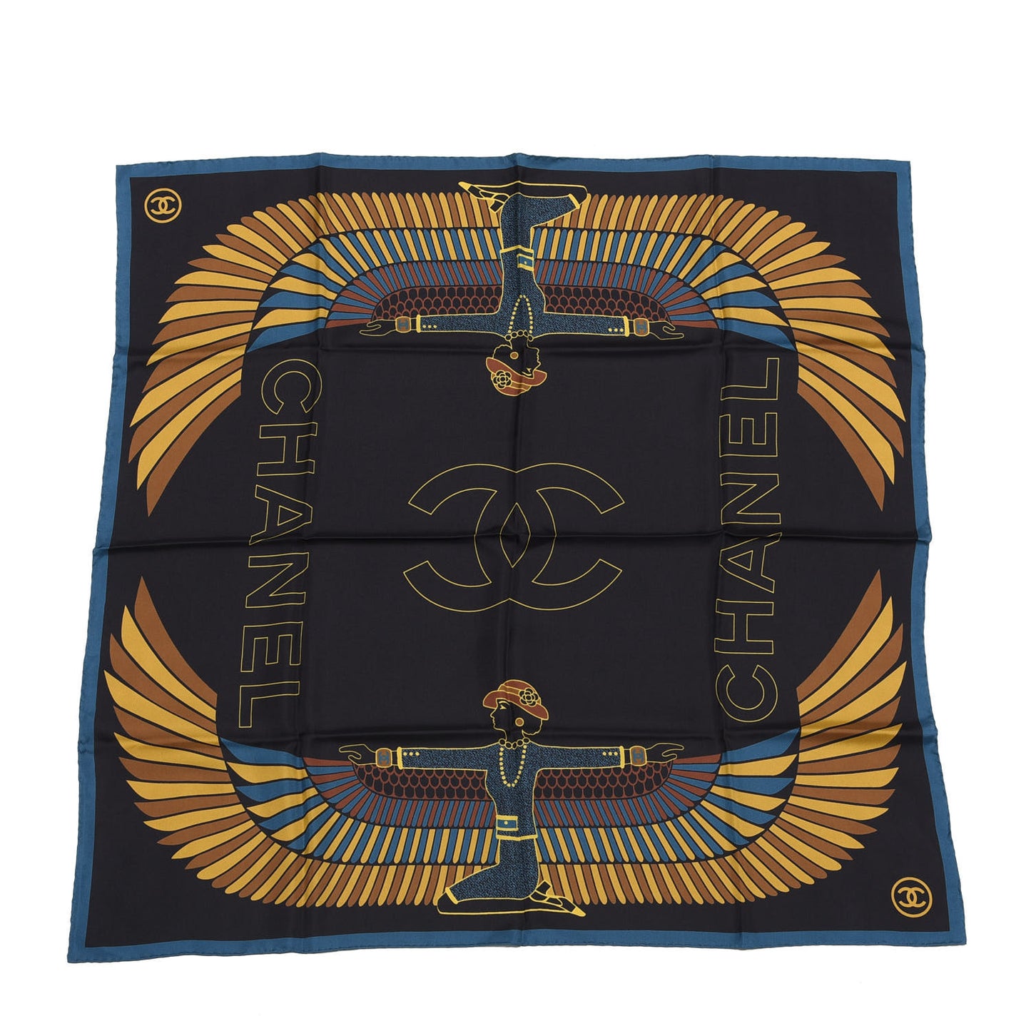 Silk Egyptian CC Scarf Black