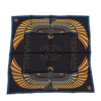Chanel Silk Egyptian CC Scarf Black 1 of 2