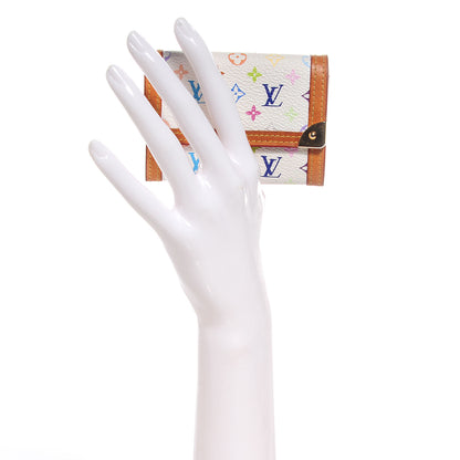 Louis Vuitton Monogram Multicolor Porte-Monnaie Plat Coin Purse White 2 of 7
