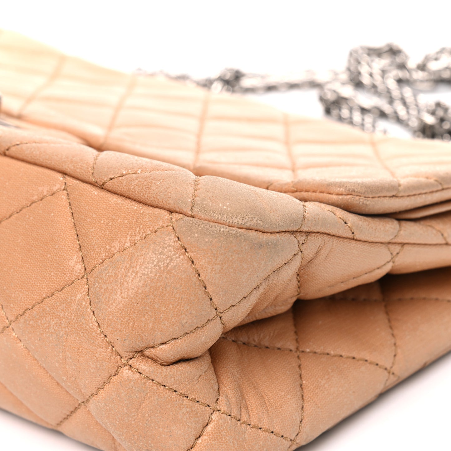 Iridescent Calfskin Quilted 2.55 Reissue 227 Flap Beige
