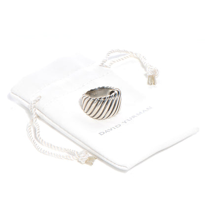 David Yurman Sterling Silver 18k Gold Sculpted Cable Ring 6 6 of 6