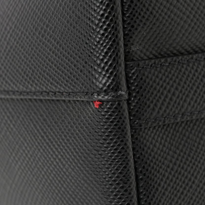 Prada Saffiano Cuir Shopping Tote Black Fuoco 12 of 17