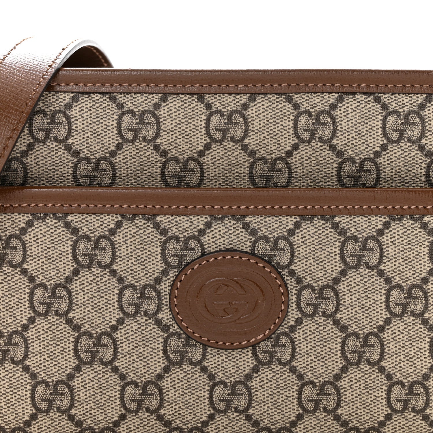 Gucci GG Supreme Monogram Azalea Calfskin Mini Retro Interlocking G Shoulder Bag Beige Ebony Brown Sugar 8 of 11