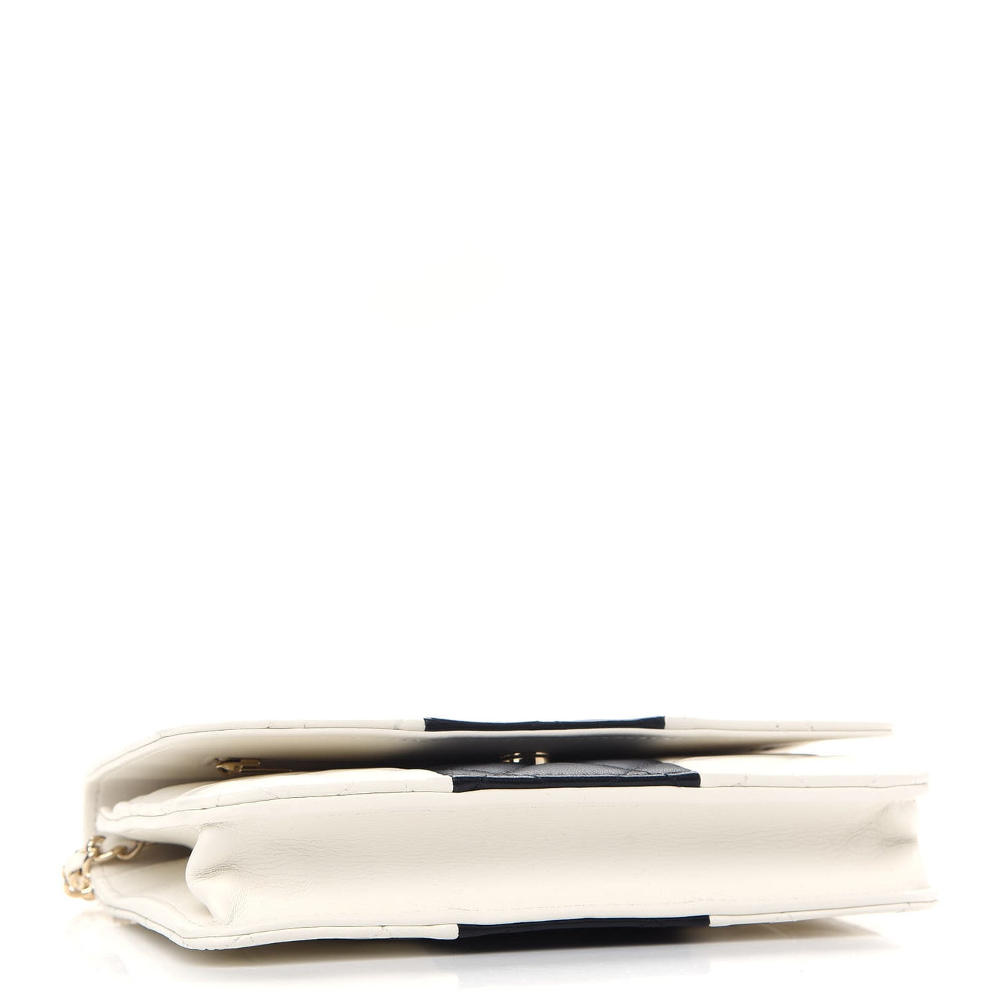 Lambskin Quilted Wallet On Chain WOC White Black