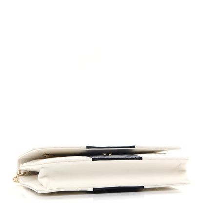 Chanel Lambskin Quilted Wallet On Chain WOC White Black 4 of 10