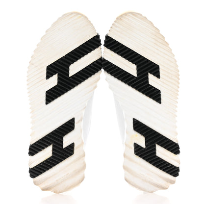 Hermes Goatskin Suede Goatskin Bouncing Sneakers White Black 6 of 11