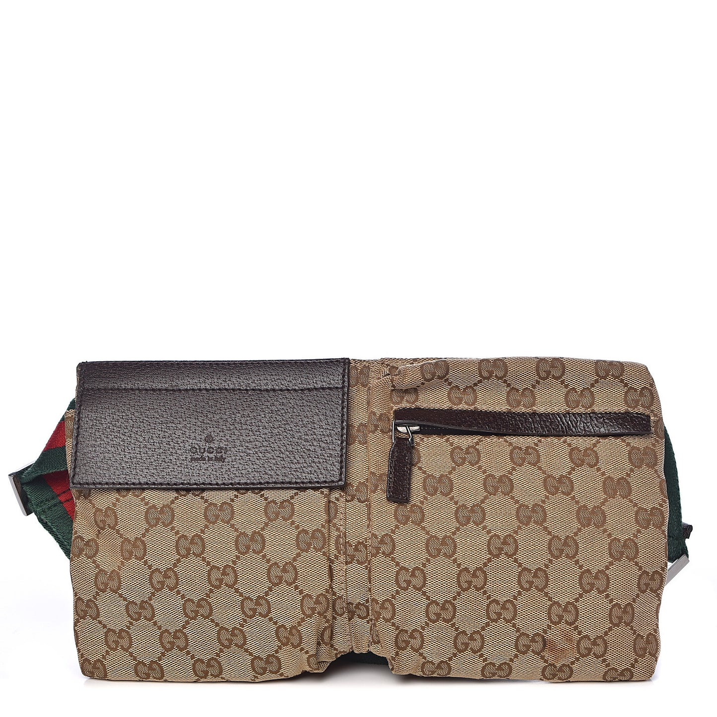 Monogram Web Belt Bag Dark Brown
