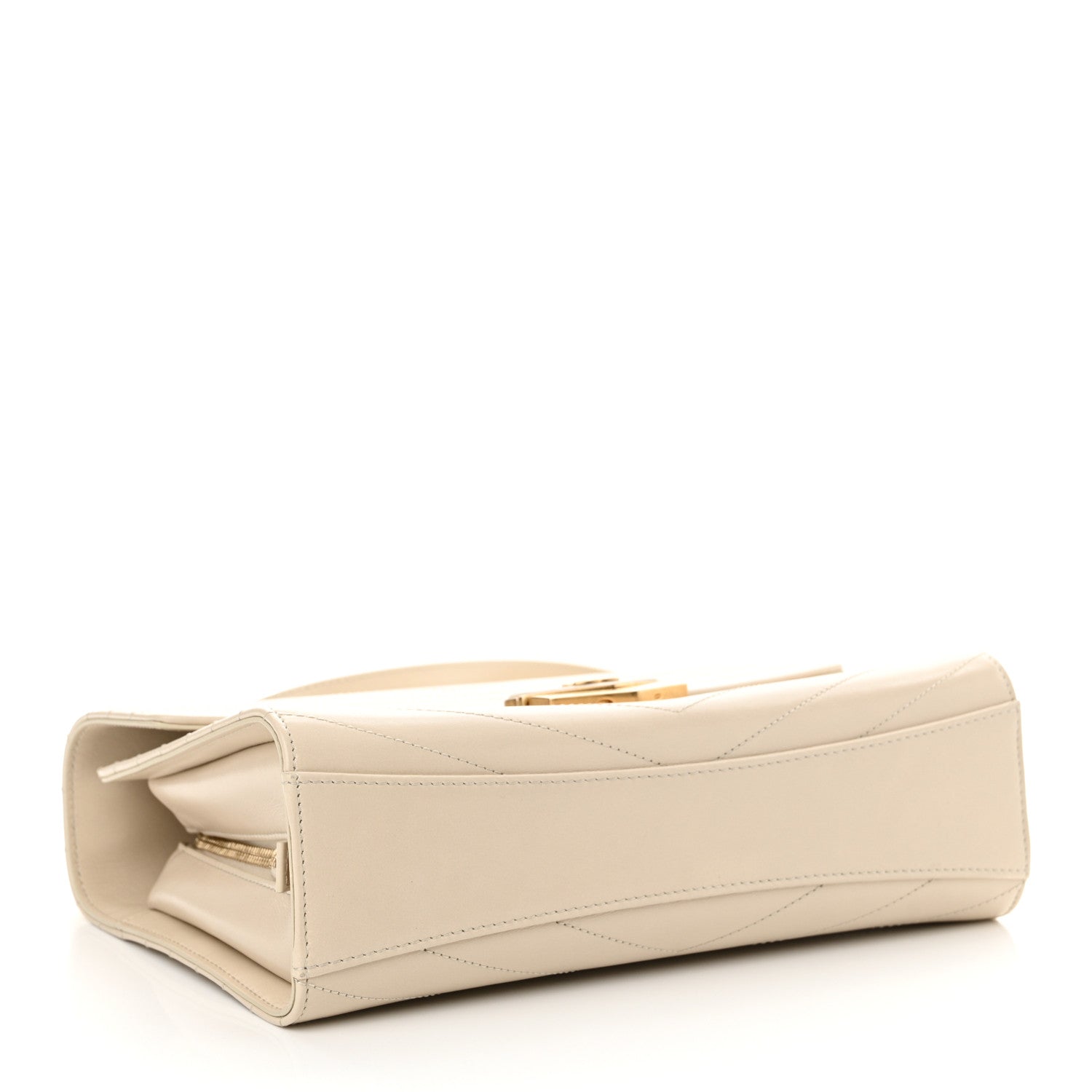 Chanel Calfskin Chevron Quilted Large Medal Flap Light Beige 4 of 11