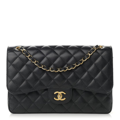 Chanel Caviar Quilted Jumbo Double Flap Black 1 of 12
