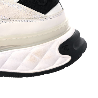 Chanel Velvet Calfskin Mixed Fibers CC Sneakers 39.5 Ivory Black 14 of 14