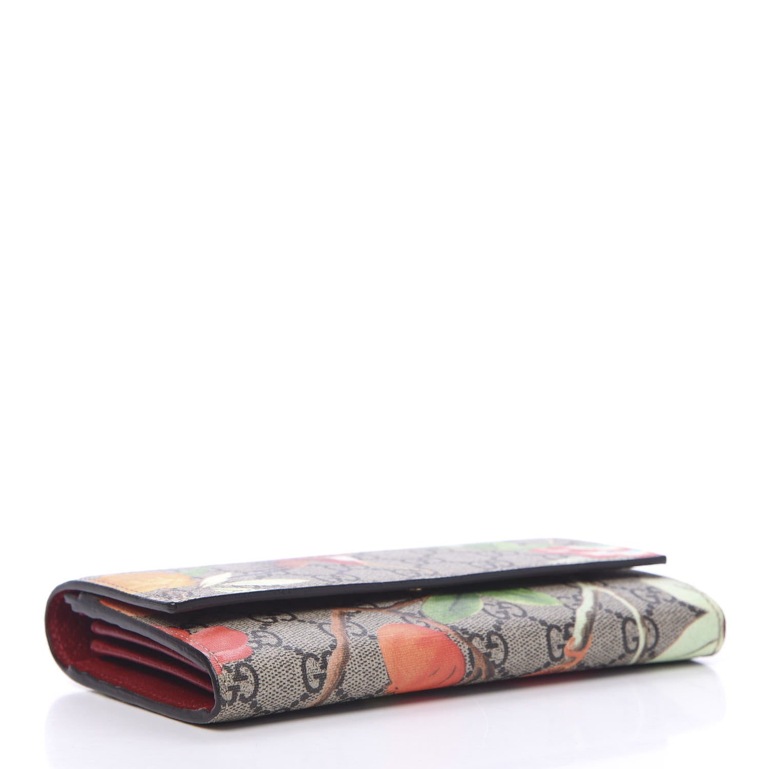 Gucci GG Supreme Monogram Tian Continental Wallet Beige Multicolor Red 3 of 7