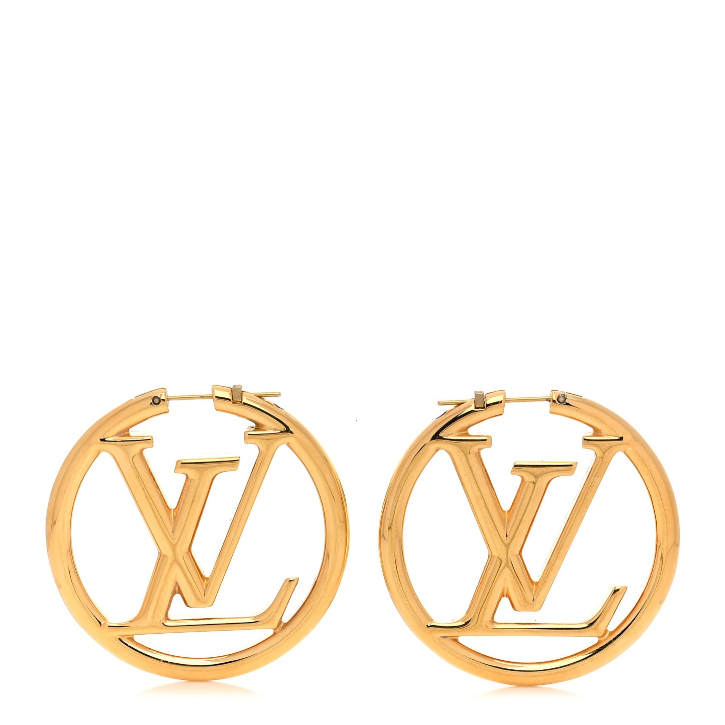 Metal Louise Hoop Earrings Gold