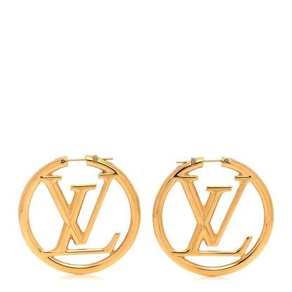 Louis Vuitton Metal Louise Hoop Earrings Gold 1 of 5