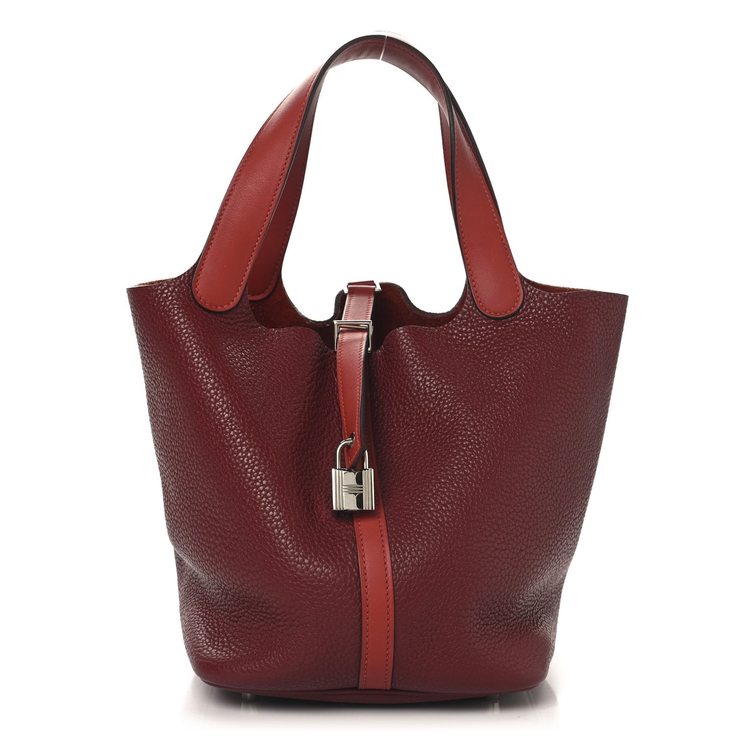 Taurillon Clemence Swift Picotin Lock 22 MM Rouge H Brique