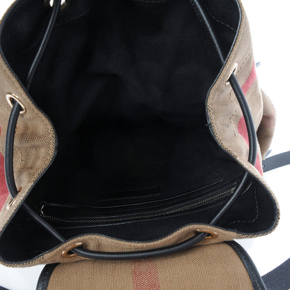 Burberry Canvas Mega Check Medium Rucksack Backpack Black 5 of 8