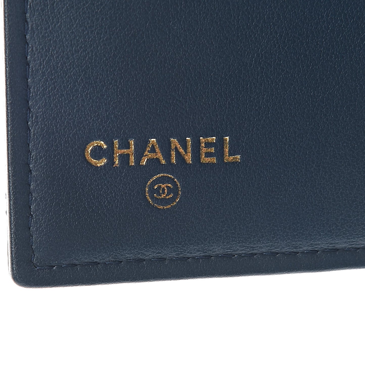 Metallic Caviar Quilted Medium Flap Wallet Dark Blue