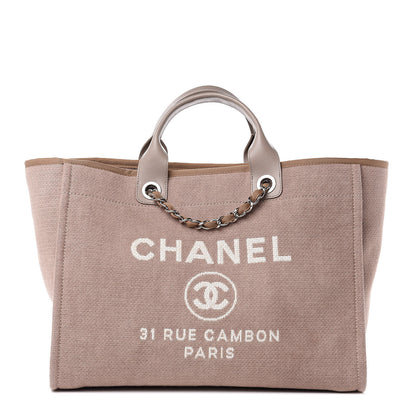 Chanel Canvas Large Deauville Tote Ecru 1 of 9