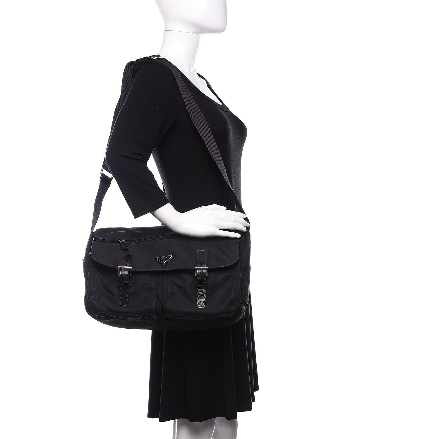 Prada Nylon Vela Sport Messenger Bag Black 2 of 10