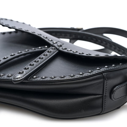 Christian Dior Calfskin Studded Saddle Bag With Strap Black 9 of 9