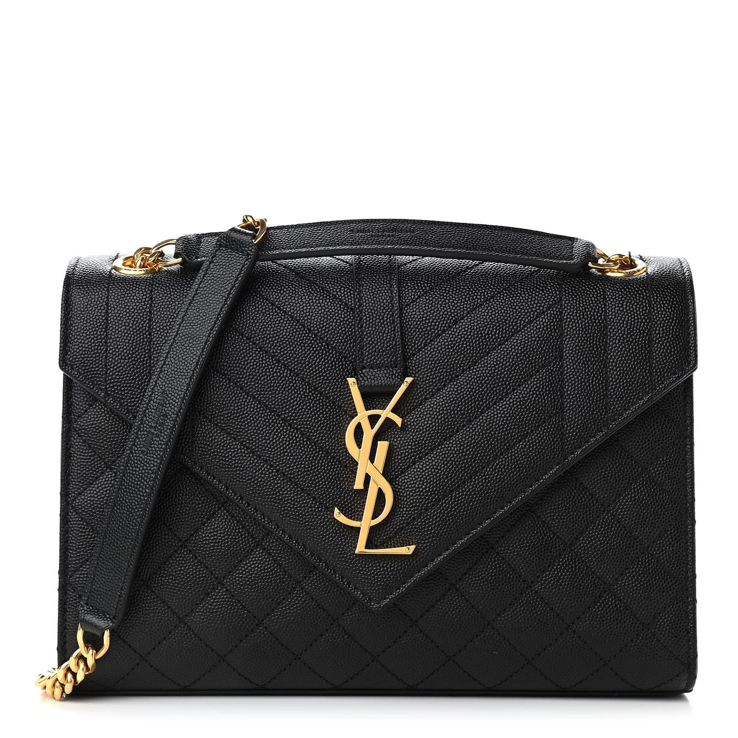 Grain De Poudre Textured Mixed Matelasse Triquilt Medium Monogram Satchel Black