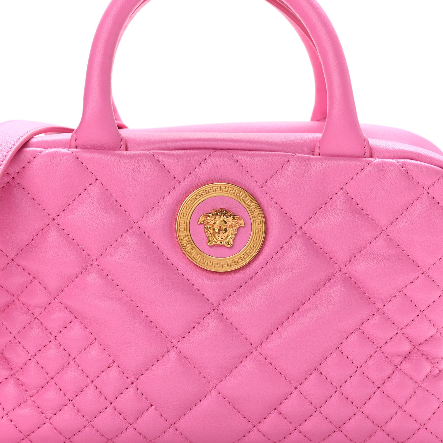 Nappa Quilted Icon Bowler Pink