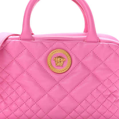 Versace Nappa Quilted Icon Bowler Pink 7 of 9