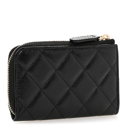 Chanel Caviar Quilted Zipped Key Holder Case Black 3 of 8