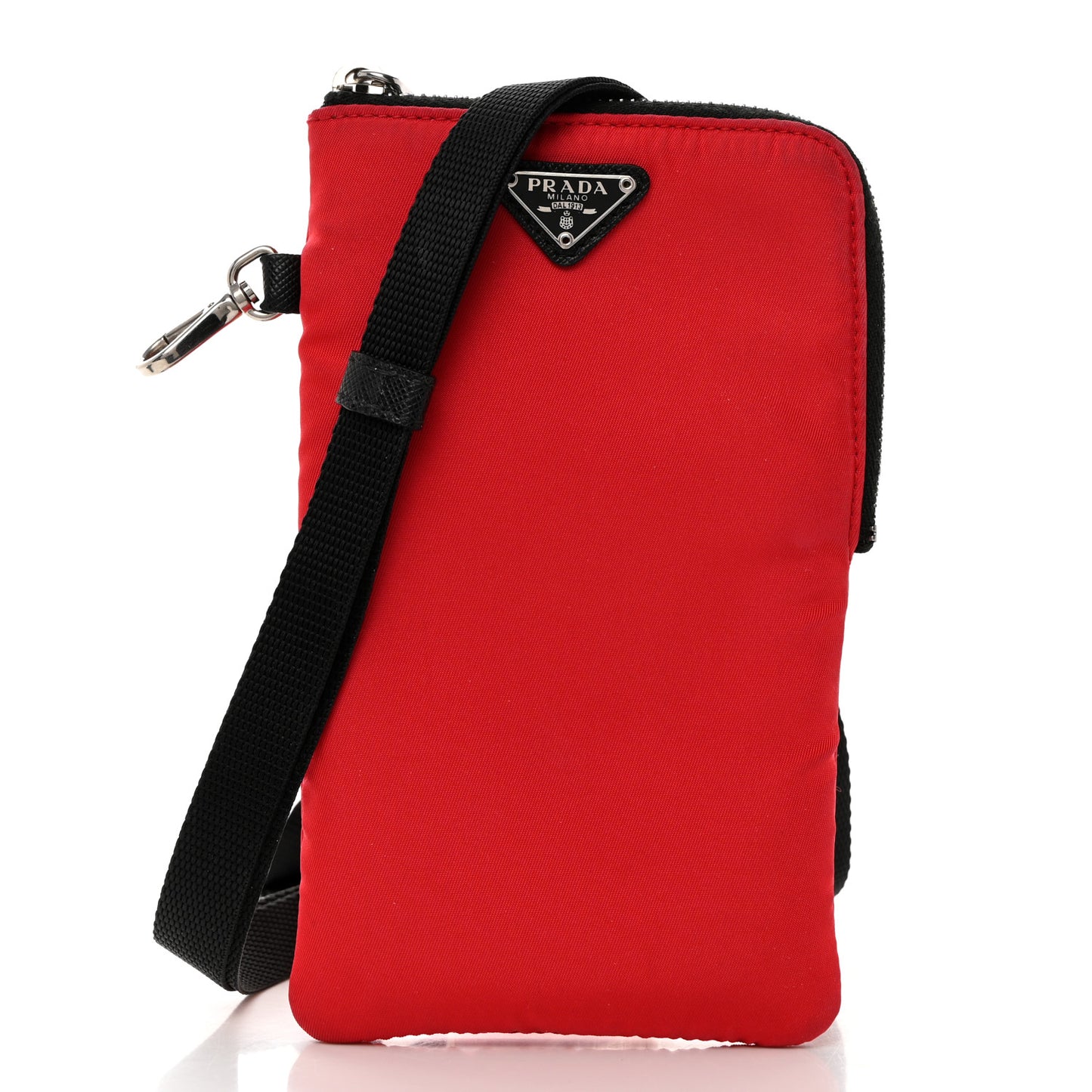 Tessuto Nylon Phone Case Crossbody Rosso Black