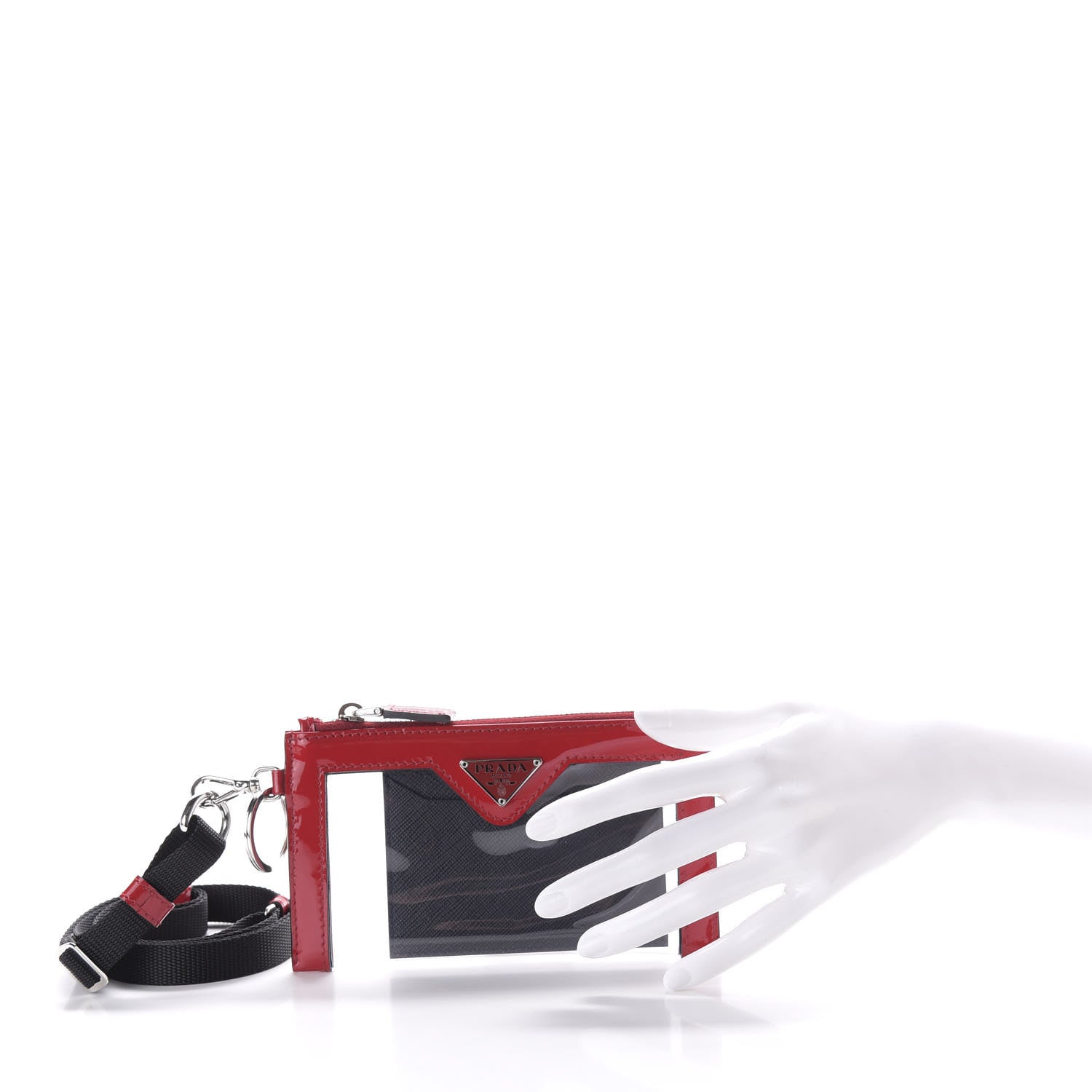 Prada Vernice Plexiglass Card Holder Rosso 4 of 7