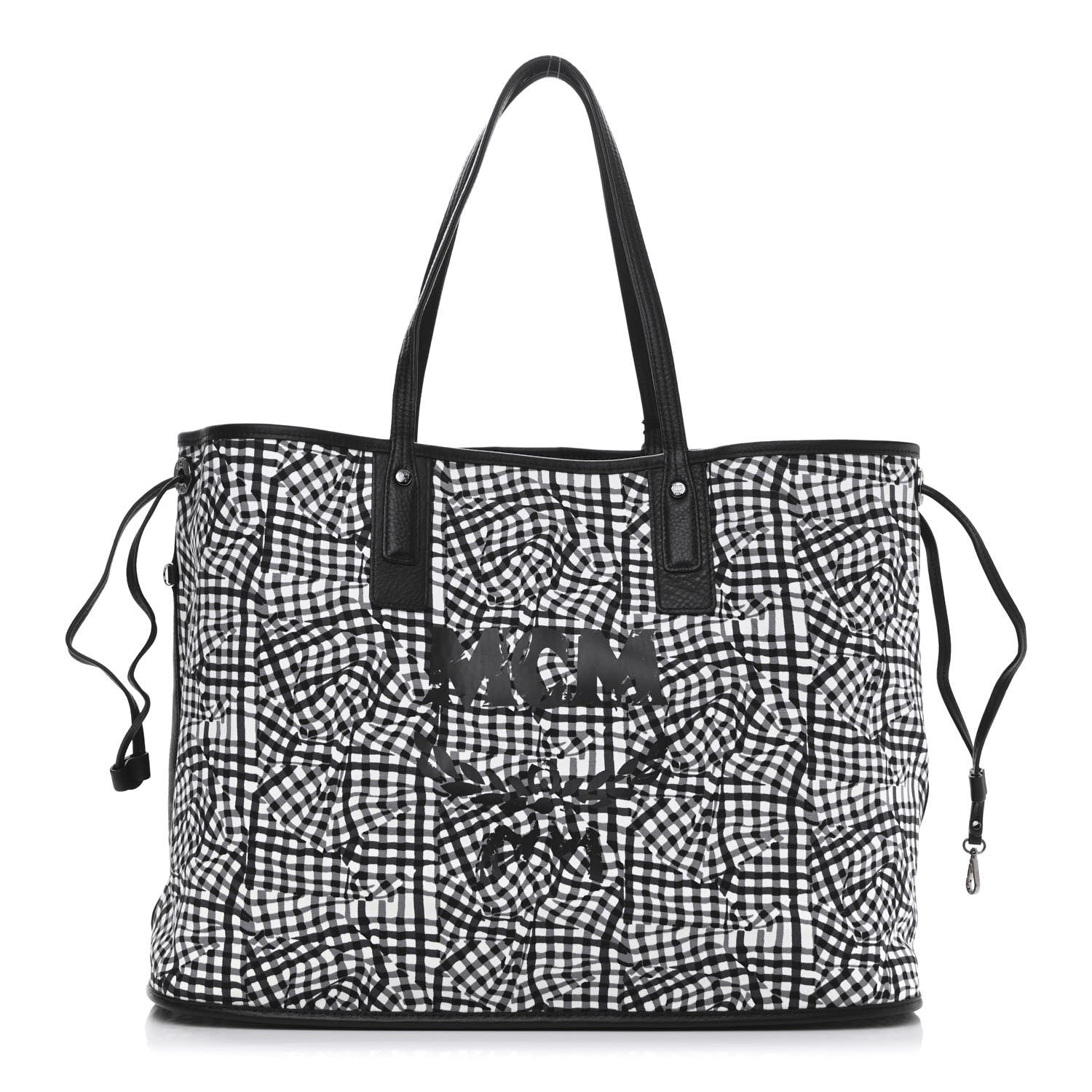MCM Visetos Large Liz Reversible Shopper Tote Black 3 of 14