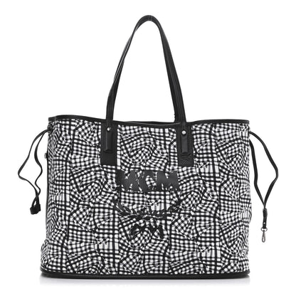 MCM Visetos Large Liz Reversible Shopper Tote Black 3 of 14