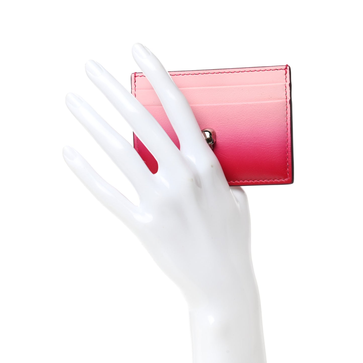 Calfskin Ombre Skull Card Holder Multicolor