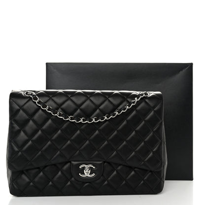 Chanel Lambskin Quilted Maxi Single Flap Black 5 of 14