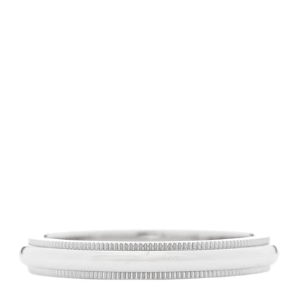 Tiffany Platinum 3mm Together Milgrain Wedding Band Ring 57 8 3 of 5