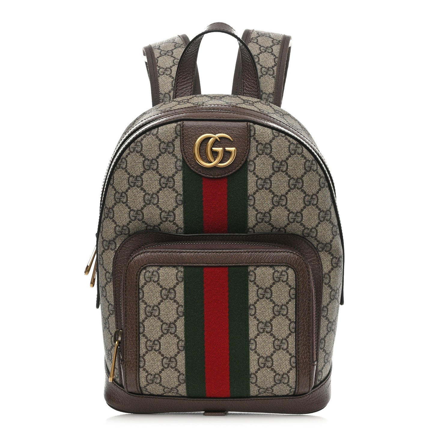 GG Supreme Monogram Calfskin Web Small Ophidia Day Backpack Beige Ebony New Acero